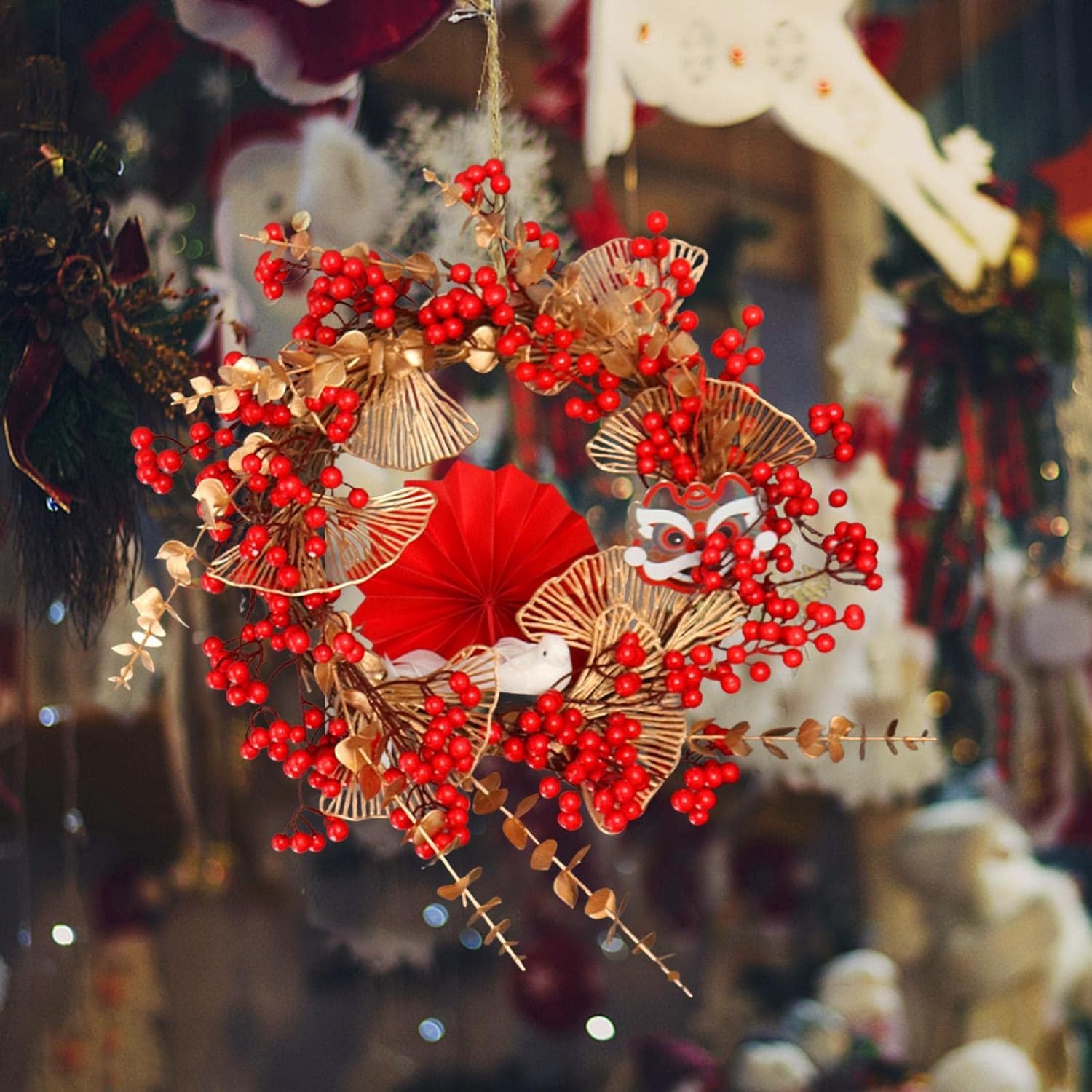 Amazon.co.jp: 正月飾り リース 玄関飾り 正月リース 手作り